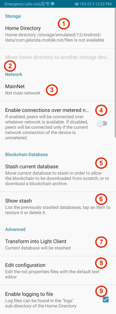 Configuration Menu